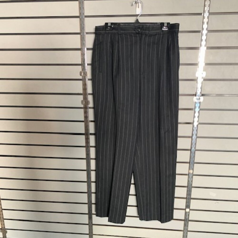 Austin Reed Lined Wool Dress Pants / Slacks - Black - Size 14 Pinstripe